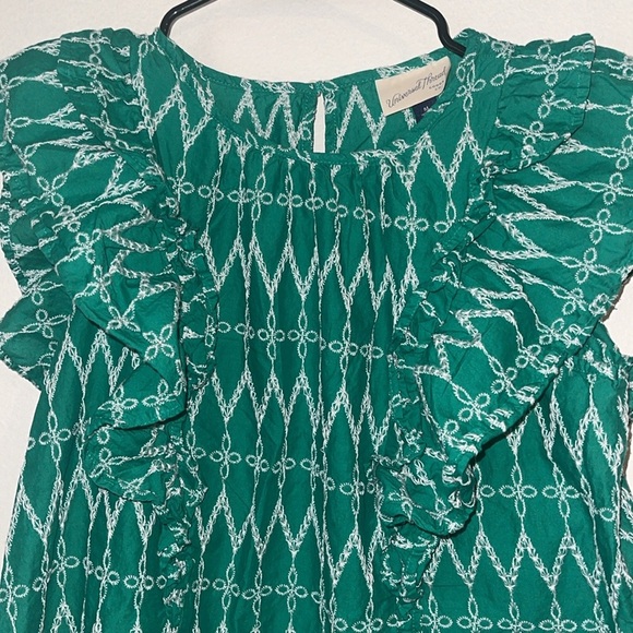 🌹NWOT:UNIVERSAL THREAD EMBROIDERED RUFFLE TOP - Picture 5 of 8